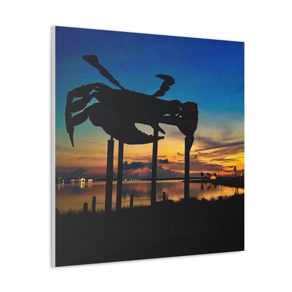 The Lost Blue Crab of Rockport Texas Large Canvas Gallery Wrap
