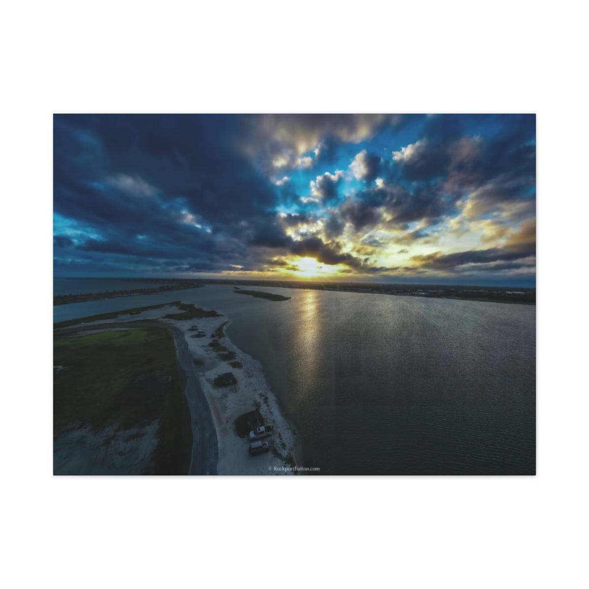 A Sunset over Little Bay in Rockport Texas Large High Resolution Canvas Gallery Wrap