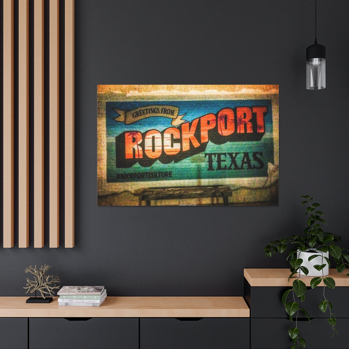 Greetings from Rockport Texas Large Canvas Gallery Wrap