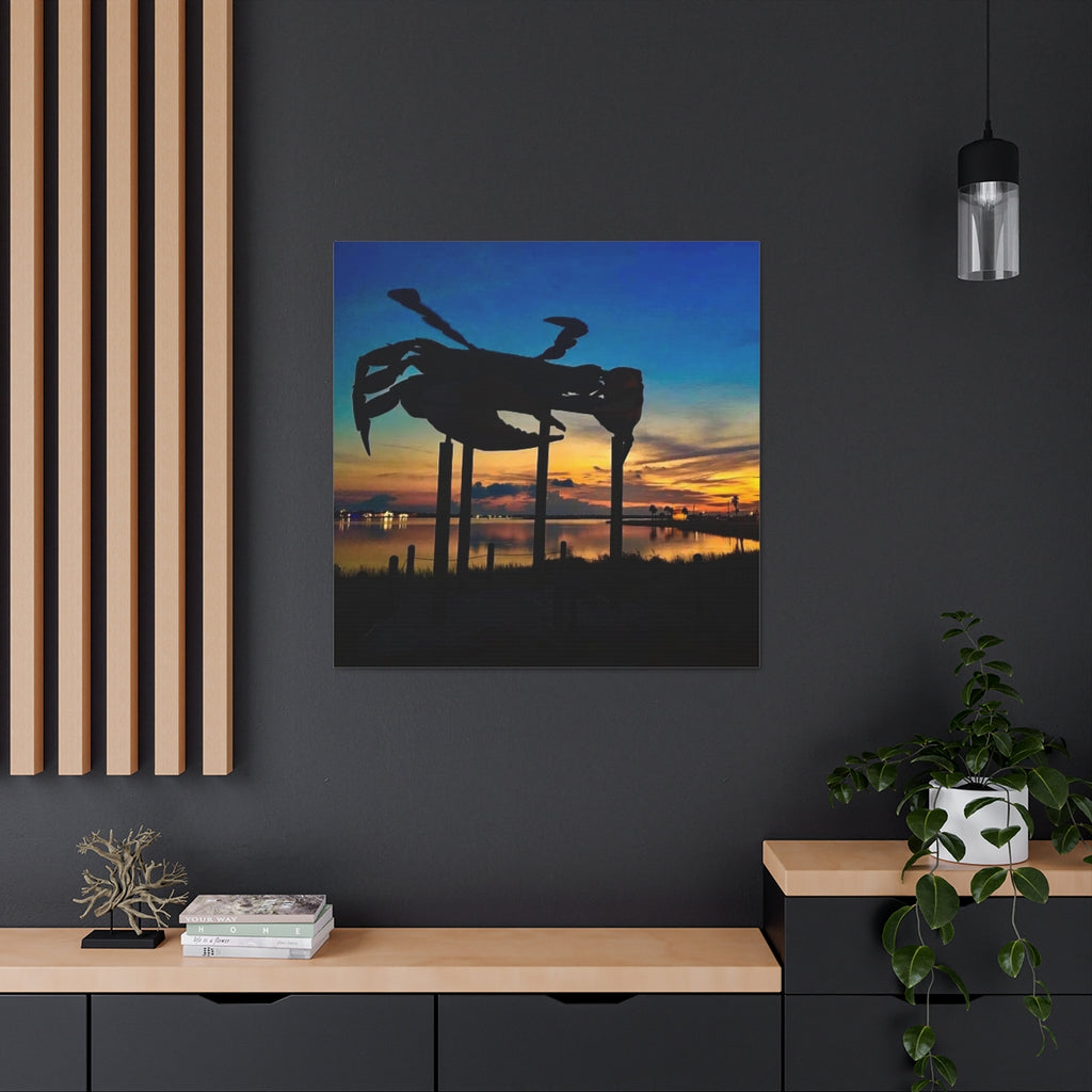 The Lost Blue Crab of Rockport Texas Large Canvas Gallery Wrap